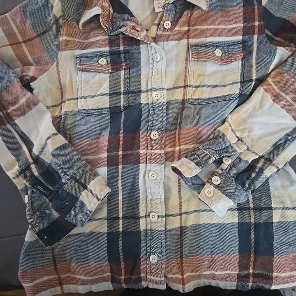 Patagonia Plaid Button-Down Shirt - Blue, Tan & Cream